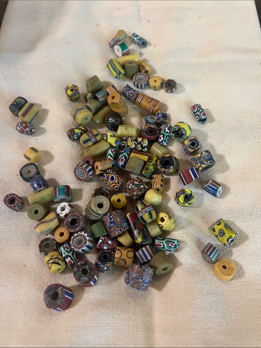 Vintage Mixed Glass Trade Beads - Lot of 94
